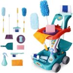 Kit de nettoyage pour enfants 22 pi�ces chariot de m�nage amovible avec balai pelle � poussi�re vaporisateur ...