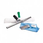 Kit pour nettoyage de vitres pro 4 en 1 advanced - un mouilleur 35 cm raclette souple 35 cm grattoir ...