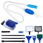 Kit de nettoyeur aquarium 8 en 1 grattoir  algues aspirateur siphon gravier nettoyage vitre aimant aquarium ...