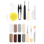 Kit doutils de couture en cuir - sonew - 31 pi�ces - aiguilles ciseaux fils - pratique pour travaux manuels ...