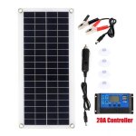 Kit de panneau solaire 100w 2 usb avec contrleur 20a chargeur de batterie solaire pour voiture yacht ...