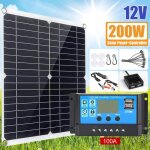 Panneau solaire - mioloe - kit 200w 12v - monocristallin flexible - double interface usb - idal camping ...