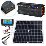 Kit panneau solaire 50w avec contrôleur solaire 100a + onduleur 1500w 12v / 24v kit de cellules solaires ... Kit panneau solaire 50w avec contrôleur solaire 100a + onduleur 1500w 12v / 24v kit de cellules solaires ...