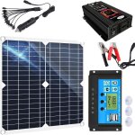 Kit panneau solaire complet pour rv / bateau panneaux solaires 200w + 100a contr�leur + 6000w onduleur ...