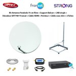 Kit parabole 75cm fibre - optex - antenne 700075 - lnb single - décodeur srt7407 fransat Kit parabole 75cm fibre - optex - antenne 700075 - lnb single - décodeur srt7407 fransat