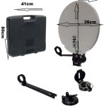 Kit parabole camping car - micro - 37cm - rception satellite - blanc