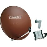 Kit parabole sat 80 cm - schwaiger - lnb quattro - 8 sorties - rouge Kit parabole sat 80 cm - schwaiger - lnb quattro - 8 sorties - rouge