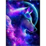 Kit de peinture diamant�e - haopyou - loup nuage - d�coration murale - couleur blanche - broderie compl�te ...