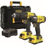 Kit perceuse � percussion - stanley fatmax - 18v - 2 batteries lithium - ion - chargeur - mallette