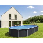 Kit piscine hors sol acier trigano osmose - 640 x 395 x 132 cm - ovale (avec kit filtration tapis de ...