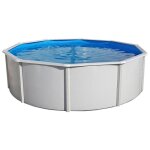 Kit piscine hors sol circulaire toi - 550x132 cm magnum - filtre  sable 6m3 - h et skimmer - liner bleu ...