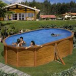 Kit piscine hors - sol - gre - mauritius - acier - ovale - 500 x 300 x h132 cm