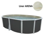 Kit piscine hors sol ovale toi 550x366x132 anthracite ibiza - filtre  sable 6m3 - h et skimmer - liner ...