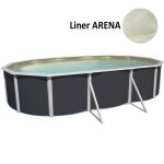 Kit piscine hors sol ovale toi 640x336x132 anthracite magnum compact - filtre � sable 36m3 - h - liner ...