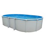 Kit piscine hors sol ovale toi - 640x366x132 cm ibiza - filtre � sable 6m3 - h et skimmer - liner bleu ...