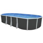 Kit piscine hors sol ovale toi 730x366x132 anthracite ibiza - filtre à sable 79m3 - h et skimmer - liner ... Kit piscine hors sol ovale toi 730x366x132 anthracite ibiza - filtre à sable 79m3 - h et skimmer - liner ...