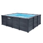 Kit piscine hors sol tubulaire intex - graphite - 400 x 300 cm - rectangulaire (echelle vannes filtre ...
