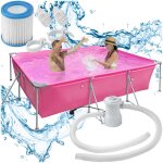 Kit piscine - tectake - piscine summertime avec cadre en acier solide pompe � filtre incluse 300 x 207 ...