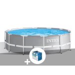 Kit piscine tubulaire intex prism frame ronde 366 x 099 m + b�che � bulles