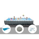Kit piscine tubulaire intex ultra xtr frame rectangulaire 732 x 366 x 132 m + b�che � bulles + 20 kg ...