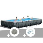 Kit piscine tubulaire intex ultra xtr frame rectangulaire 975 x 488 x 132 m + 20 kg de z�olite + kit ...