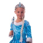 Kit princesse des glaces enfant - party pro - diadème baguette magique et barrette natte - bleu polyester ... Kit princesse des glaces enfant - party pro - diadème baguette magique et barrette natte - bleu polyester ...