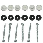 Kit pour profil vissable plaque polycarbonate (50 pcs) - l: 22 cm - e: 16 mm - blanc