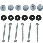 Kit pour profil vissable plaque polycarbonate (50 pcs) - l: 22 cm - e: 32 mm - aluminium