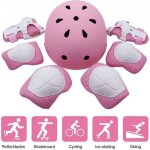 Kit de protections pour enfants - casque de velo enfant - rose