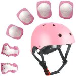 Kit de protection roller - enfant - rose - casque coudi�res genouill�res - 7 pi�ces - 3 � 8 ans