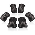 Kit de protection roller enfant - leytn - prot�ge - genoux coudi�re poignets - noir - multisport