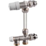 Kit de raccordement de radiateur - rbm - querre invers - droit - gris - thermostatisable