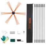Kit de ramonage chemine - vevor - 7m brosse rotative 7 tiges flexibles nylon