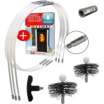 Kit de ramonage pour pole  pellet - shaffer pro - 9 mtres - hrisson 80 mm - flexible easyflex