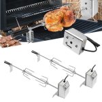 Kit de rtisserie pour barbecue liliin avec moteur et brochette rotative en acier inoxydable