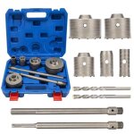 Kit de scie cloche 9pcs - omabeta - kit de scie cloche robuste pour bton - acier au tungstne carbure ...