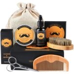 Kit soin barbe set pour hommes croissance entretien avec huile barbebaume barbe brosse barbe peigne barbe ...