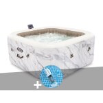 Kit spa gonflable intex purespa calacatta carr� bulles 4 places + aspirateur