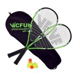 Kit de speed - badminton - vicfun - vf - 100 - 2 raquettes aluminium - 3 volants ultrarapides - pochette ...