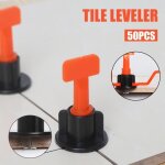 Kit de systme de nivellement leveller de carrelage rutilisable - 50pcs niveleur de tuiles type t constructio ...
