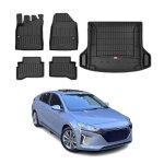 Kit tapis de sol et coffre pour hyundai ioniq hybrid 2016 - 2022 tpe noir