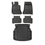 Kit tapis de sol et coffre pour mercedes classe c w204 2007 - 2015 tpe noir
