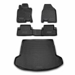 Kit tapis de sol et coffre pour nissan qashqai + 2 2007 - 2013 en caoutchouc noir Kit tapis de sol et coffre pour nissan qashqai + 2 2007 - 2013 en caoutchouc noir
