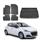 Kit tapis de sol et coffre pour peugeot 208 2012 - 2023 tpe noir Kit tapis de sol et coffre pour peugeot 208 2012 - 2023 tpe noir