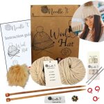 Kit tricot - needle it - bonnet complet �cru - laine fran�aise - aiguilles incluses - notice explicative ...
