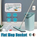 Kit de vadrouille nettoyage ensemble balai - serpilli�re seau vadrouille plate vert