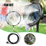 Kit de ventilateur de brumisation dextrieur rokoo avec 6 buses de brumisation - noir