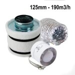 Kit de ventilation pour chambre de culture indoor - extracteur dair 190 m - h avec filtre  charbon ...