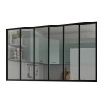 Kit verri�re fixe - optimum - aluminium - 6 carreaux - h117 x l2015 cm - noir