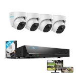 Kit vido surveillance nvs8 - 5md45mp 4pcs camra poe avec audio + 8ch 2to nvr